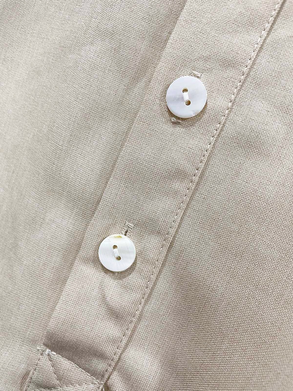 Men's Cotton and Linen Pullover Shirt Button-Down Everyday Hawaiian Short Sleeve Shirt