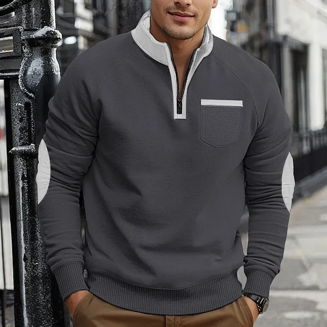 Men's Zip Sweatshirt Tactical Outdoor Casual Streetwear 
