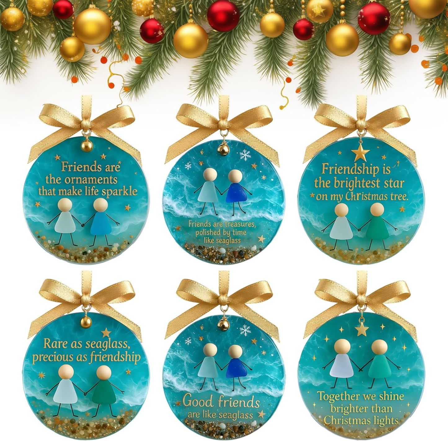 Friendship Sea Glass Christmas Ornament