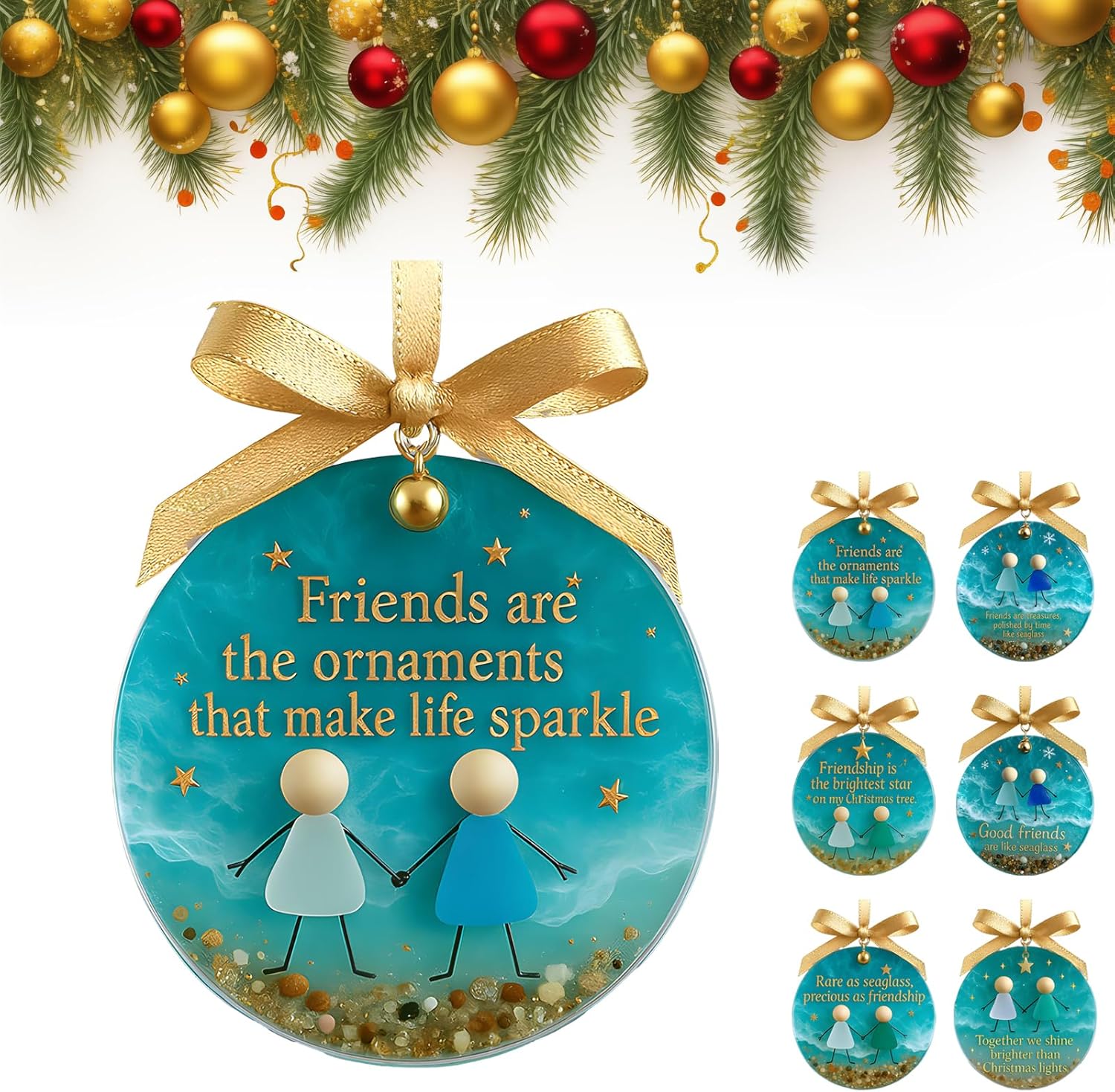 Friendship Sea Glass Christmas Ornament