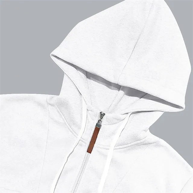 Men's Sweatshirt Quarter Zip Sweatshirt Apricot Drawstring Sports 