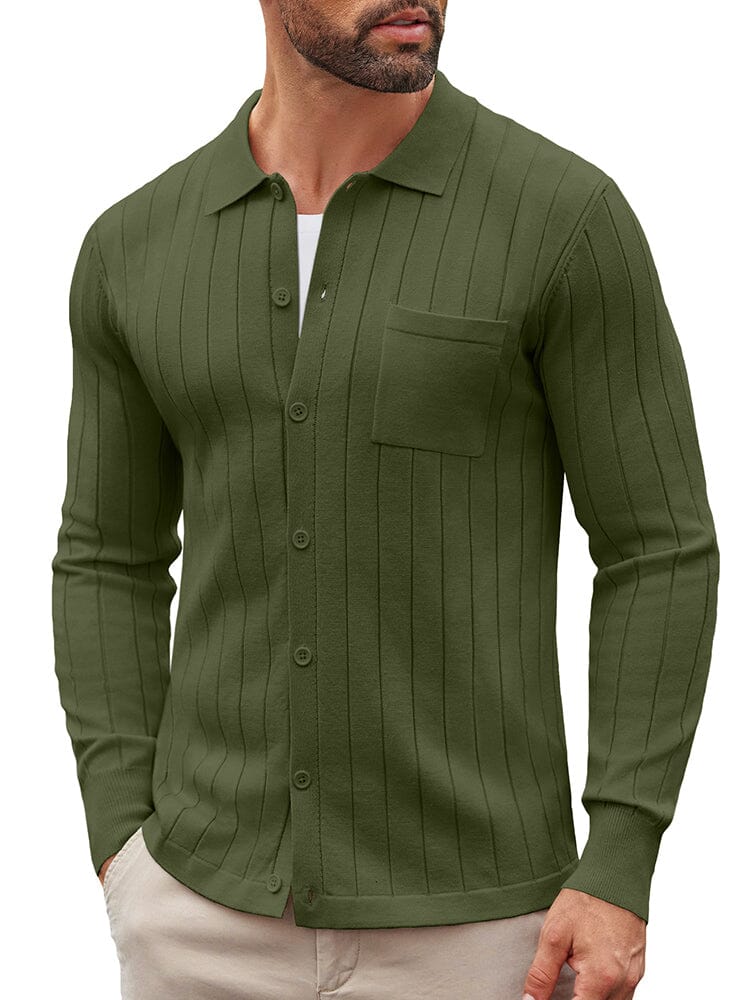 Casual Knit Ribbed Cardigan 