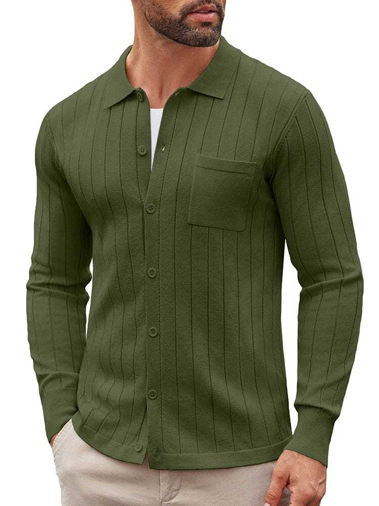 Casual Knit Ribbed Cardigan 