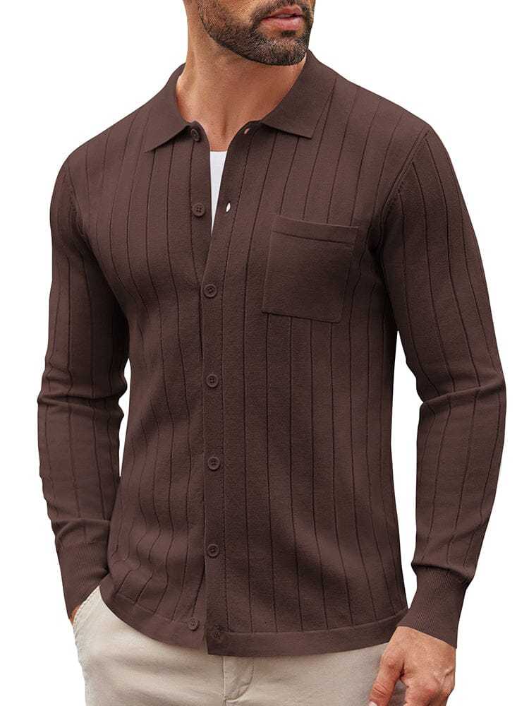 Casual Knit Ribbed Cardigan 