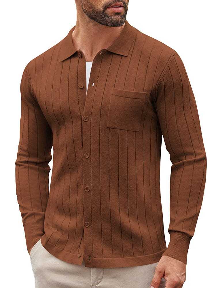Casual Knit Ribbed Cardigan 