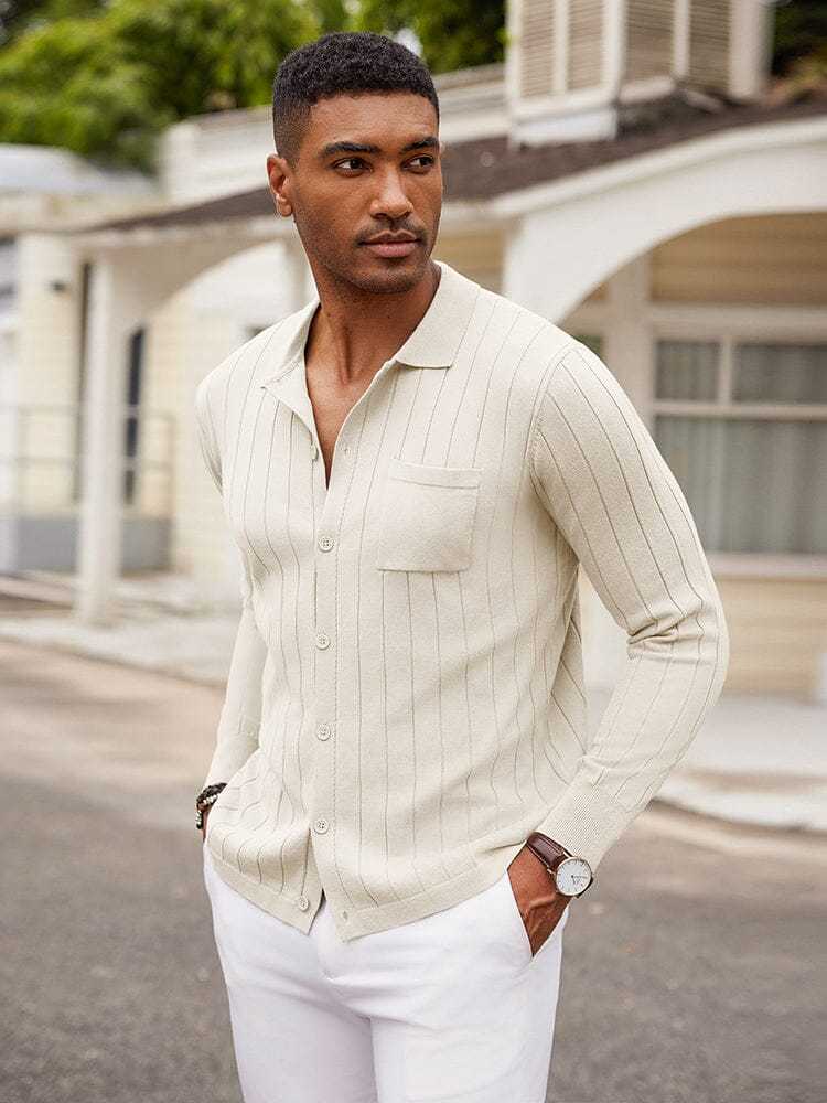 Casual Knit Ribbed Cardigan 