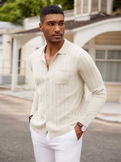 Casual Knit Ribbed Cardigan 