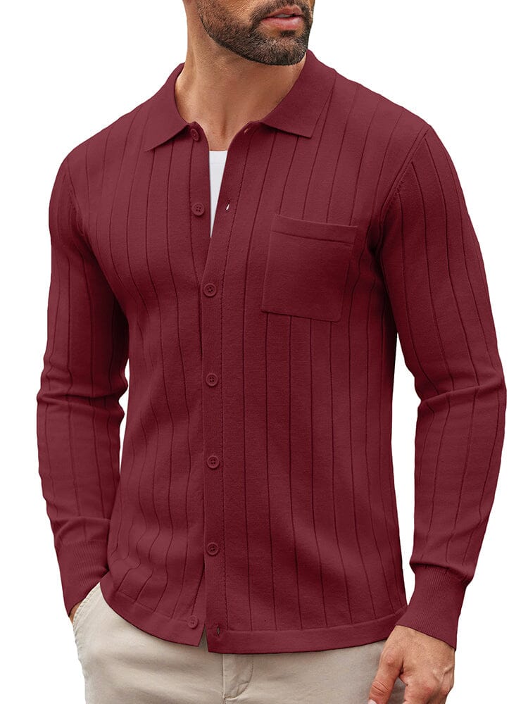 Casual Knit Ribbed Cardigan 