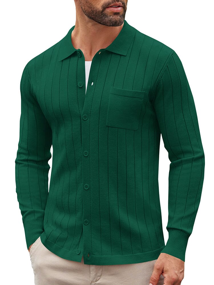 Casual Knit Ribbed Cardigan