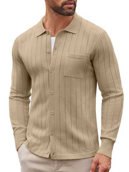 Casual Knit Ribbed Cardigan 