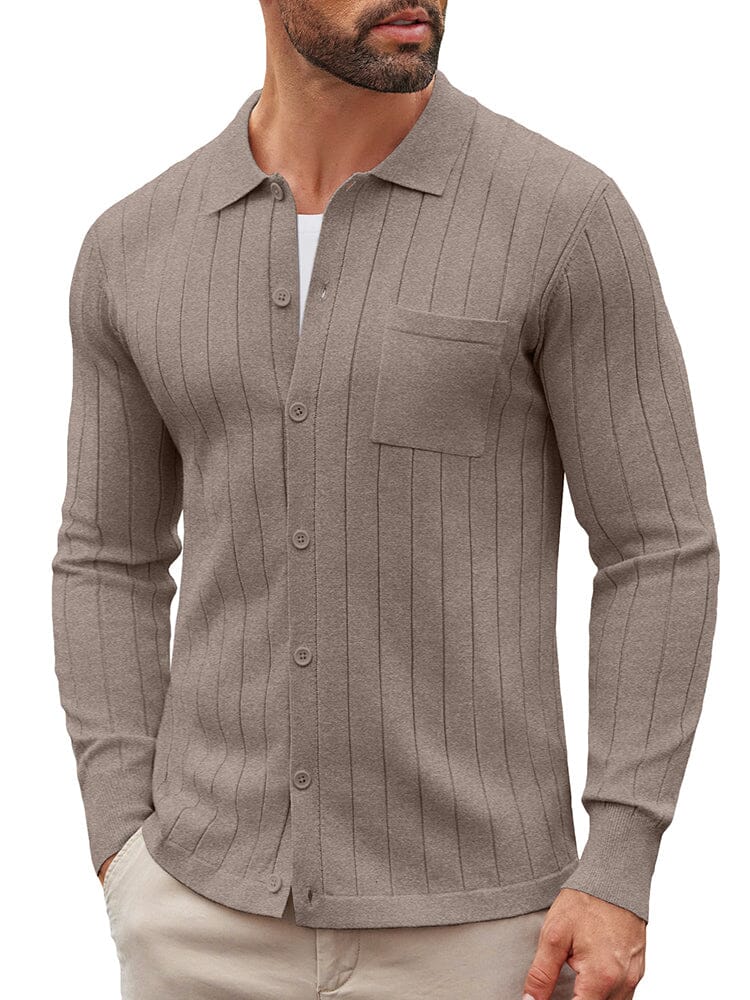 Casual Knit Ribbed Cardigan 
