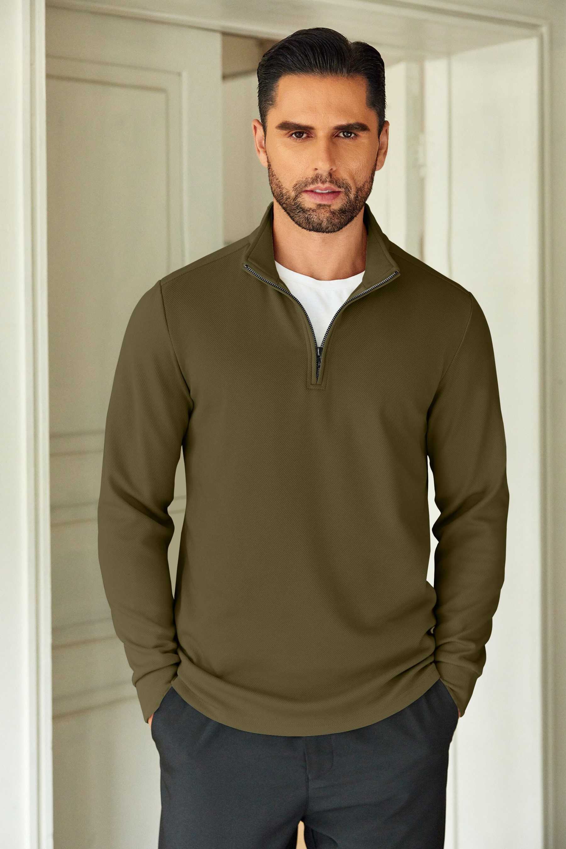 Casual Quarter Zip Sweatshirt 