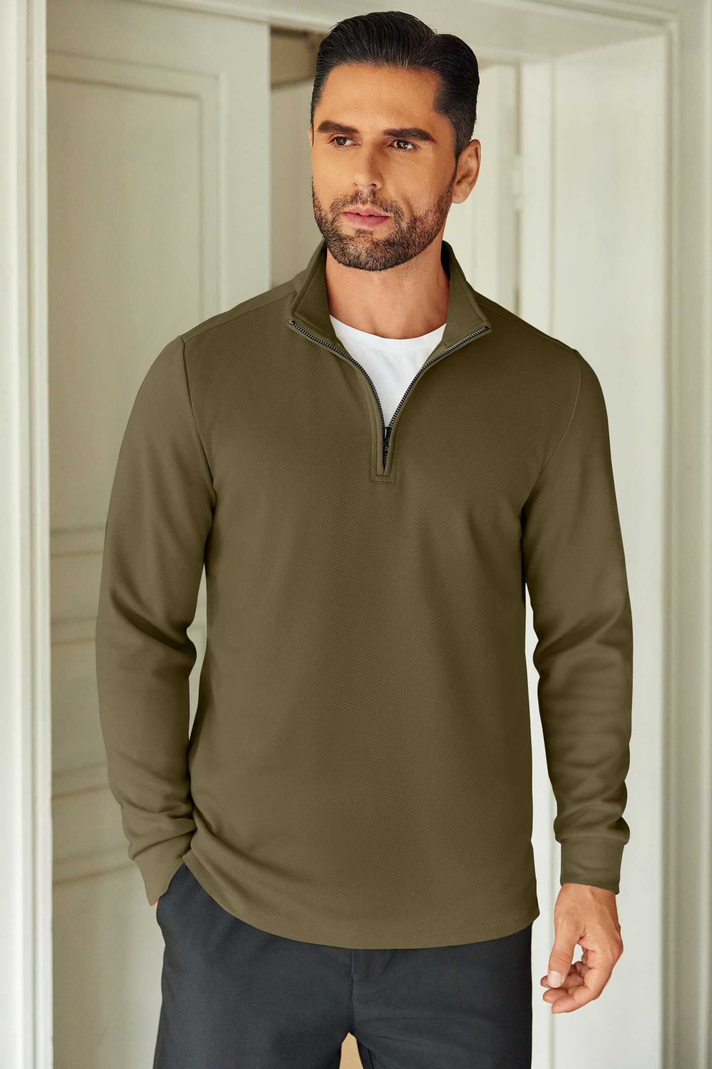 Casual Quarter Zip Sweatshirt 