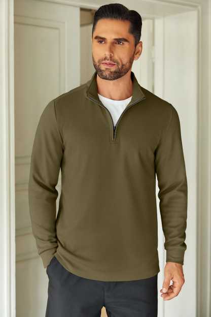 Casual Quarter Zip Sweatshirt 