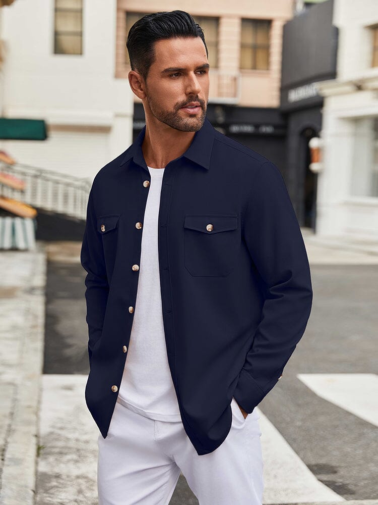 Casual Lightweight Shirt Jacket 