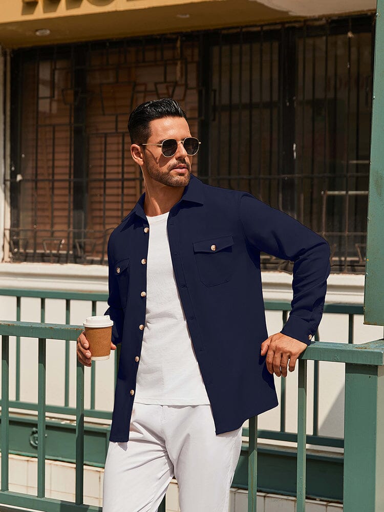 Casual Lightweight Shirt Jacket 