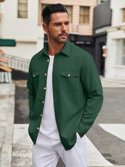 Casual Lightweight Shirt Jacket 
