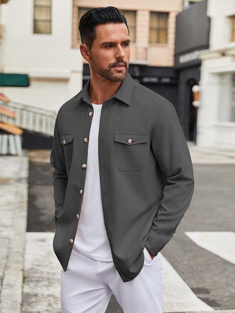 Casual Lightweight Shirt Jacket 