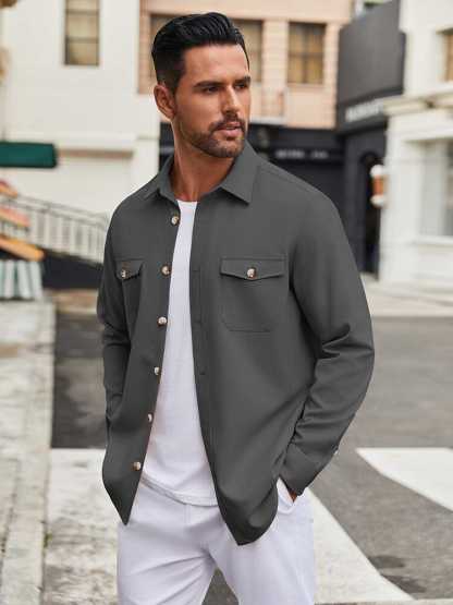 Casual Lightweight Shirt Jacket 