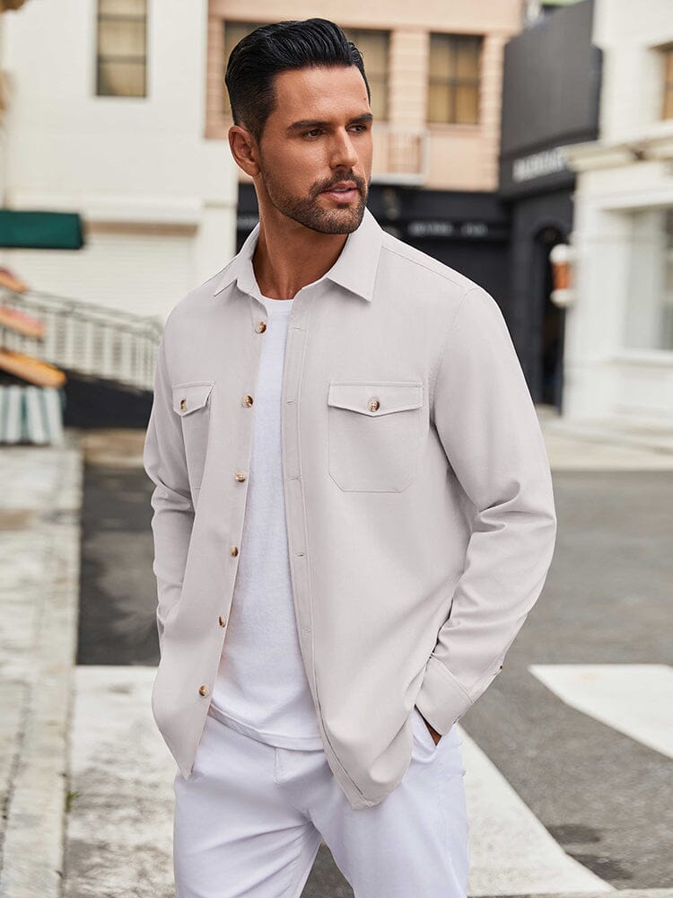 Casual Lightweight Shirt Jacket 