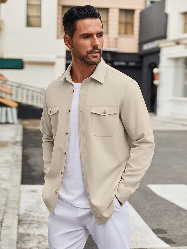 Casual Lightweight Shirt Jacket 