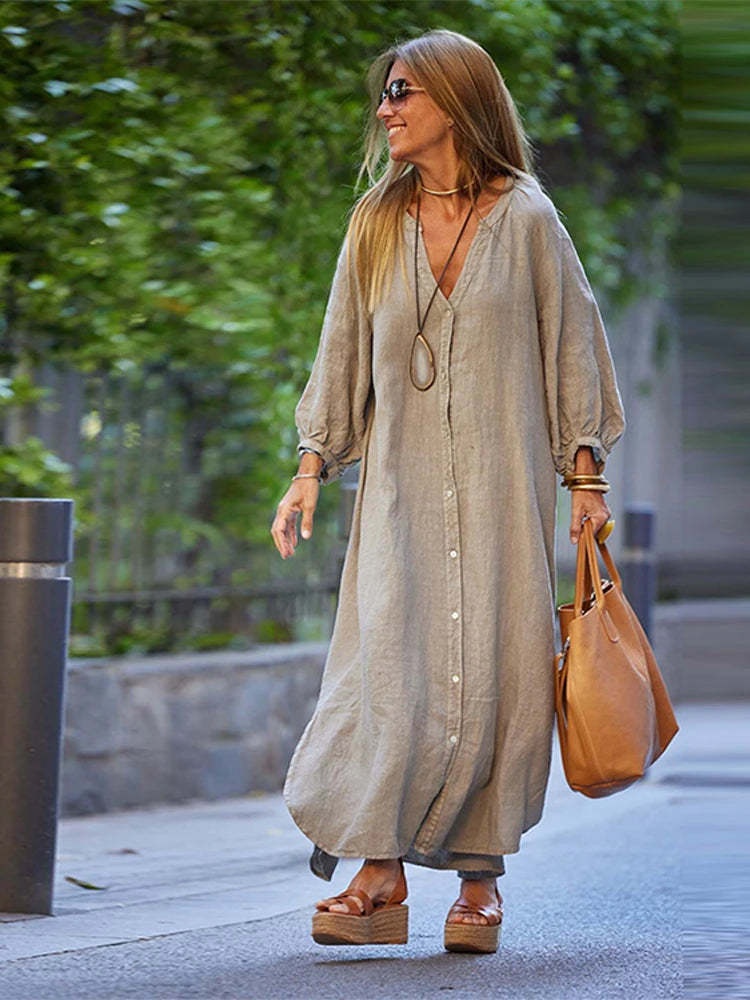 Maren - Cotton linen blend dress