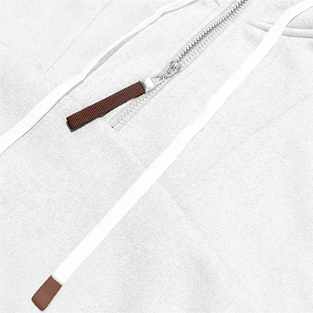 Men's Sweatshirt Quarter Zip Sweatshirt Apricot Drawstring Sports 