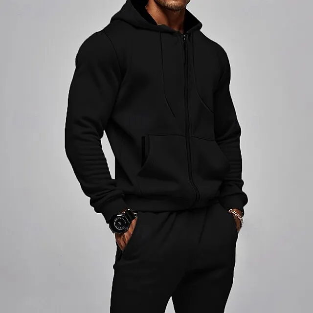 Men's Hoodie Tracksuit Full Zip Hoodie Sweatsuit  2 Piece Sports 