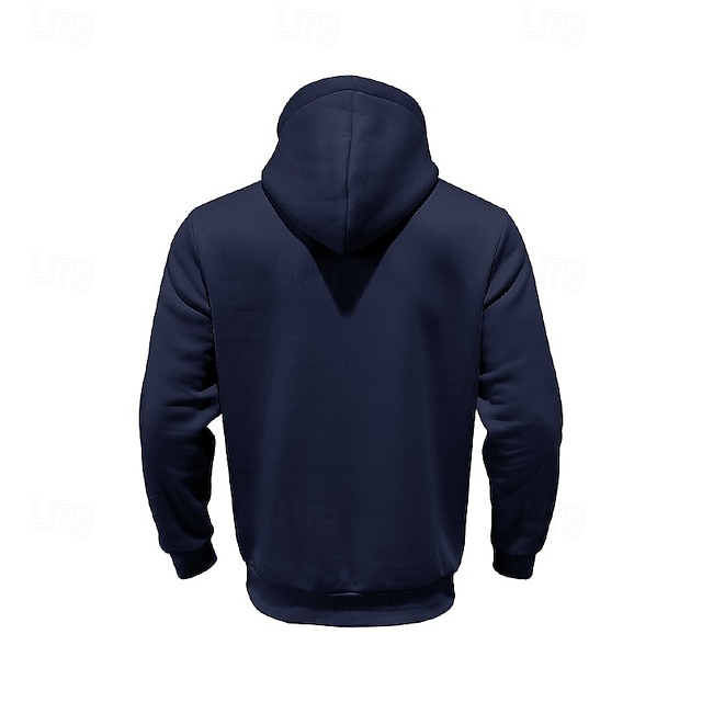 Men's Sweatshirt Quarter Zip Sweatshirt Apricot Drawstring Sports 