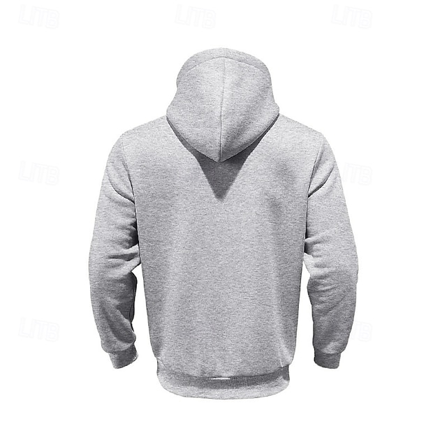 Men's Sweatshirt Quarter Zip Sweatshirt Apricot Drawstring Sports 