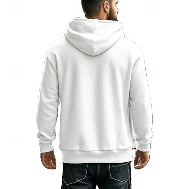 Men's Sweatshirt Quarter Zip Sweatshirt Apricot Drawstring Sports 