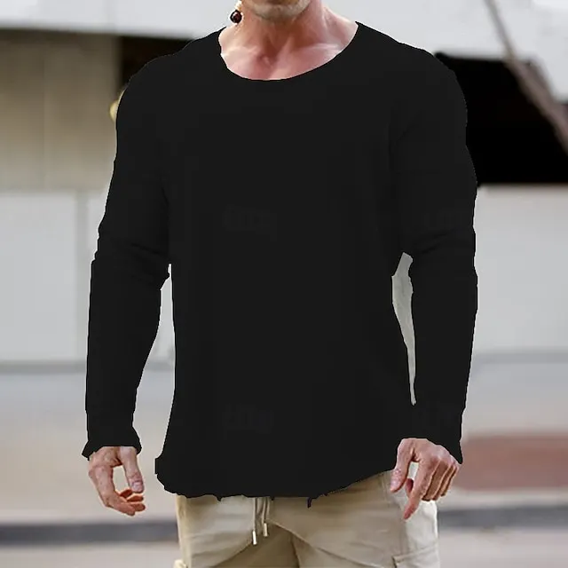 Men's Sweatshirt Apricot Black White Blue Green Crew Neck Plain Patchwork Sports & Outdoor Daily Holiday Streetwear Basic Casual Spring &  Fall Clothing Apparel Hoodies Sweatshirts