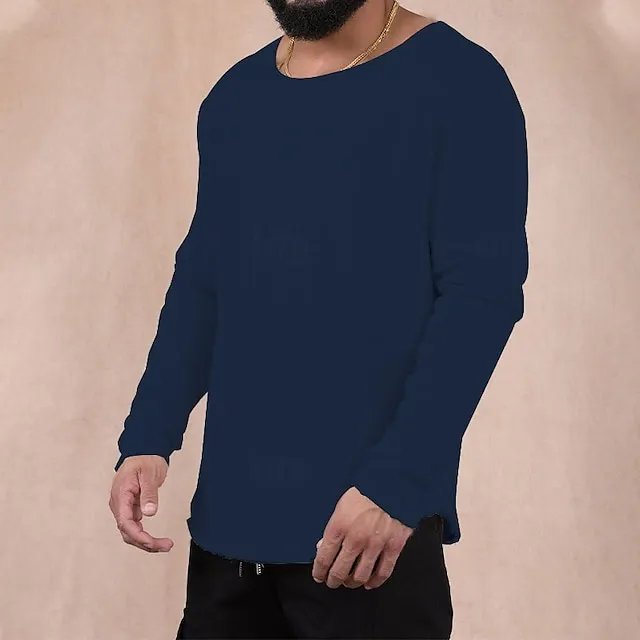 Men's Sweatshirt Apricot Black White Blue Green Crew Neck Plain Patchwork Sports & Outdoor Daily Holiday Streetwear Basic Casual Spring &  Fall Clothing Apparel Hoodies Sweatshirts