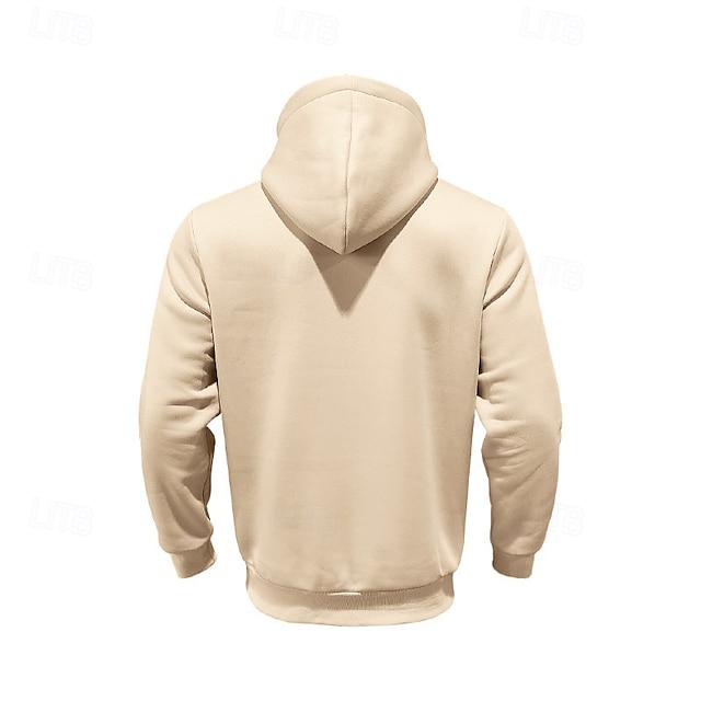Men's Sweatshirt Quarter Zip Sweatshirt Apricot Drawstring Sports 