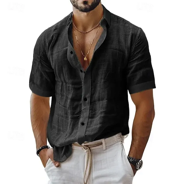2025 New in-Men's Linen Short Sleeve Shirt