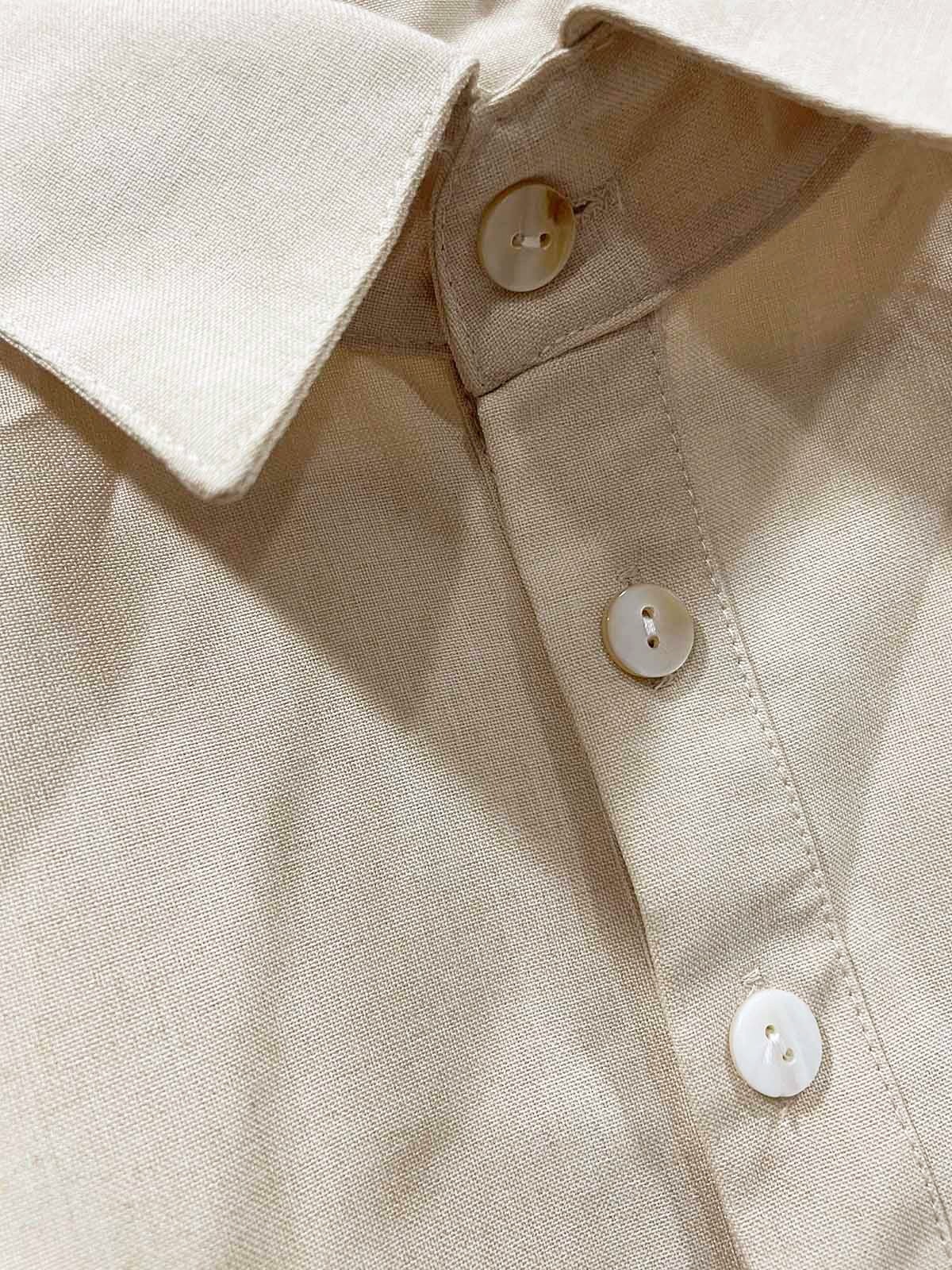 Men's Cotton and Linen Pullover Shirt Button-Down Everyday Hawaiian Short Sleeve Shirt