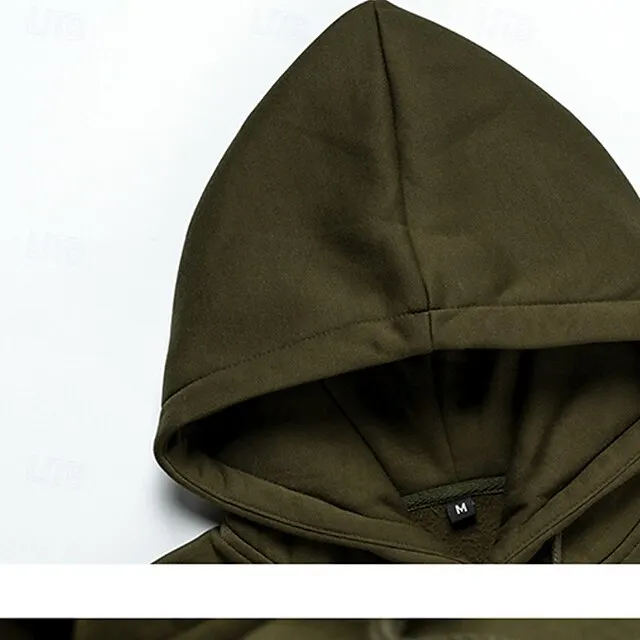 Men's Hoodie Army Patchwork Pocket Sports Fall Clothing 