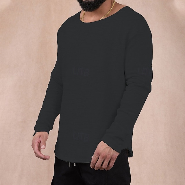 Men's Sweatshirt Apricot Black White Blue Green Crew Neck Plain Patchwork Sports & Outdoor Daily Holiday Streetwear Basic Casual Spring &  Fall Clothing Apparel Hoodies Sweatshirts