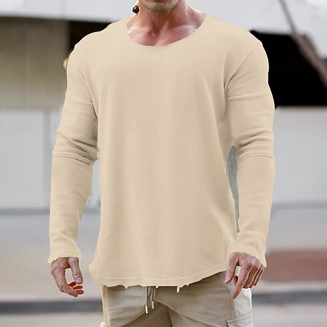 Men's Sweatshirt Apricot Black White Blue Green Crew Neck Plain Patchwork Sports & Outdoor Daily Holiday Streetwear Basic Casual Spring &  Fall Clothing Apparel Hoodies Sweatshirts
