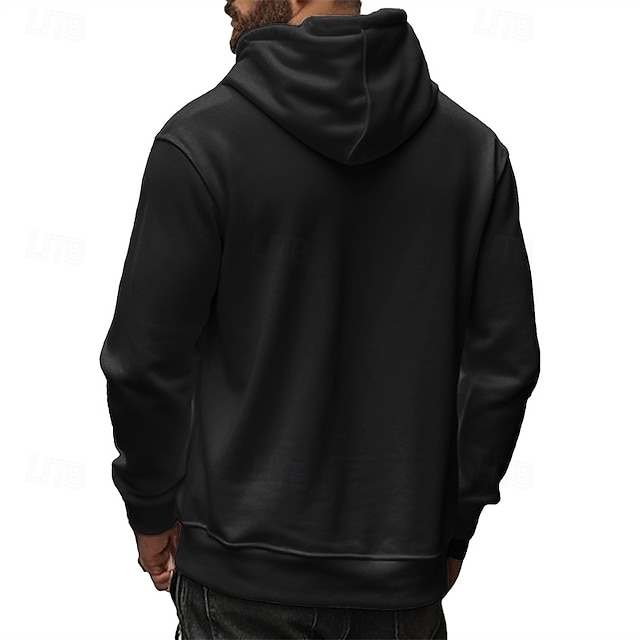 Men's Sweatshirt Quarter Zip Sweatshirt Apricot Drawstring Sports 
