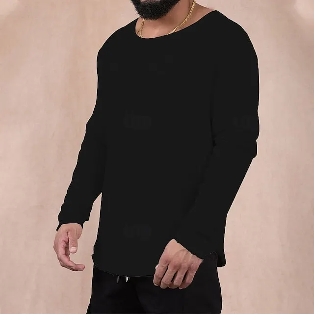 Men's Sweatshirt Apricot Black White Blue Green Crew Neck Plain Patchwork Sports & Outdoor Daily Holiday Streetwear Basic Casual Spring &  Fall Clothing Apparel Hoodies Sweatshirts