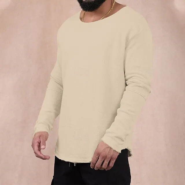 Men's Sweatshirt Apricot Black White Blue Green Crew Neck Plain Patchwork Sports & Outdoor Daily Holiday Streetwear Basic Casual Spring &  Fall Clothing Apparel Hoodies Sweatshirts