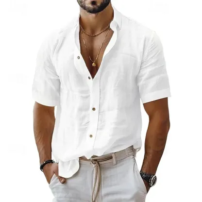 2025 New in-Men's Linen Short Sleeve Shirt