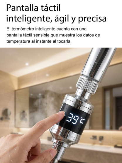 Ducha inteligente con pantalla de temperatura.Agua caliente disponible en sólo tres segundos