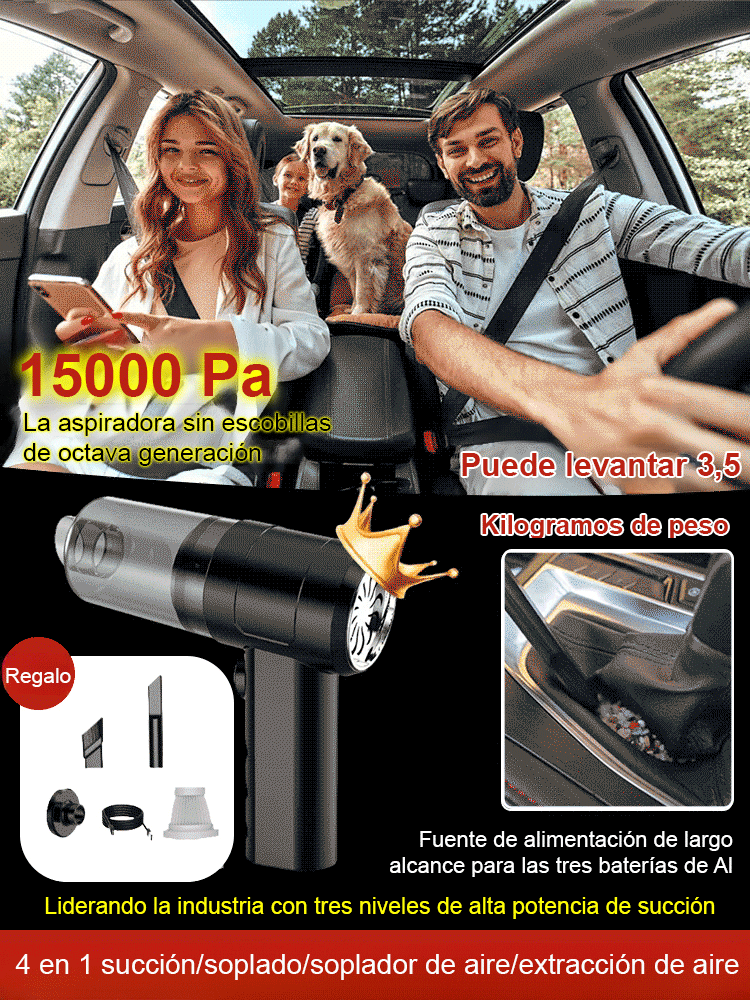 Aspiradora multifunción 4 en 1 (succión/soplado/inflado/aspirado)