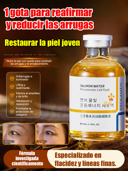 ✨【Igual que en salones de belleza de alta gama】Suero antienvejecimiento de salmón y agua brillante