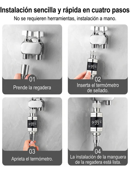 Ducha inteligente con pantalla de temperatura.Agua caliente disponible en sólo tres segundos