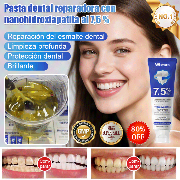 ✨🦷Dentífrico blanqueador y reparador con hidroxiapatita, para una sonrisa radiante.
