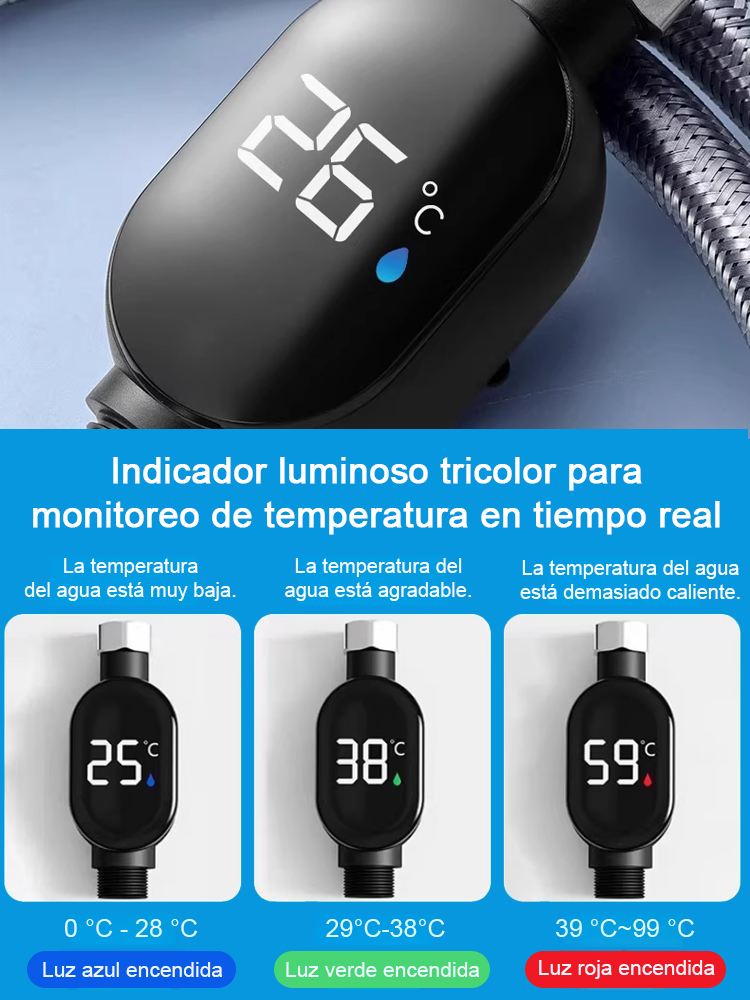 【Factura eléctrica cero】Cabezal de ducha con pantalla LED para indicar la temperatura