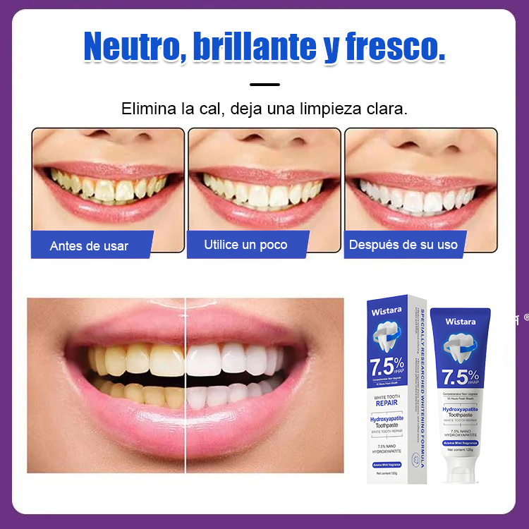 ✨🦷Dentífrico blanqueador y reparador con hidroxiapatita, para una sonrisa radiante.